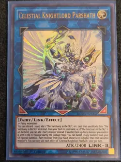 Yugioh Celestial Knightlord Parshath DUOV-EN002 Ultra Rare 1st Ed NM - Image 1