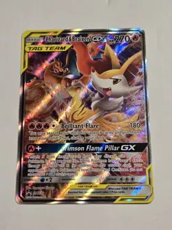 Pokemon TCG Charizard & Braixen GX Tag Team Black Star Promo SM230 Holo Rare - Image 1