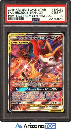 Pokemon 2019 Charizard Braixen GX SM230 SM Black Star Promo GEM MINT PSA 10 - Image 1