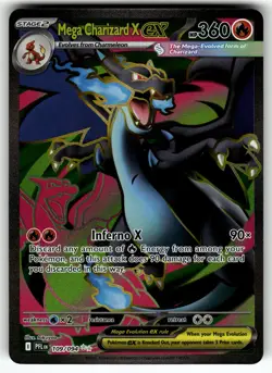 Mega Charizard X ex - 109/094 ME02: Phantasmal Flames NM Pokemon Card TCG - Image 1