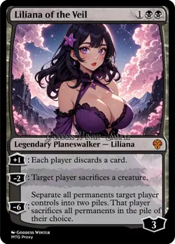 MTG - Liliana of the Veil - Fanart Modern Style - EDH / Playtest - Image 1