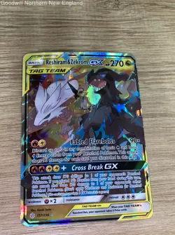 Reshiram & Zekrom GX Tag Team #157/236 Ultra Rare SM Cosmic Eclipse Holofoil - Image 2