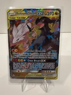 Reshiram & Zekrom GX 157/236 Pokemon Sm-Cosmic Eclipse Full Art NM - Image 1