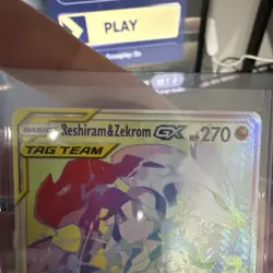 POKEMON RESHIRAM & ZEKROM GX SM COSMIC ECLIPSE #259/236 SECRET RARE TAG TEAM HO. - Image 3