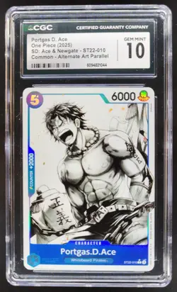 2025 ONE PIECE CCG PORTGAS.D.ACE ALTERNATE ART ST22-010 CGC 10 PT - Image 1
