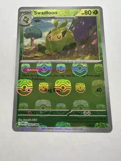 Swadloon (Master Ball Pattern) Pokemon White Flare 002/086 Holo NM - Image 1