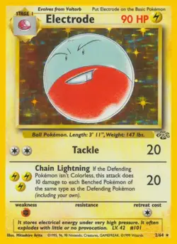 Electrode - 2/64 - Pokemon Jungle Unlimited Holo Rare Card WOTC MP - Image 1