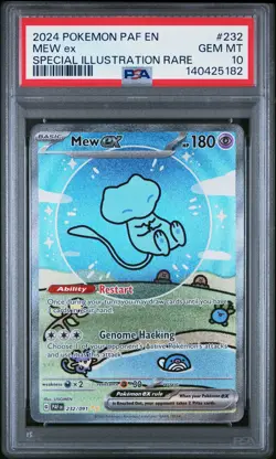 2024 POKEMON PAF EN-PALDEAN FATES SPECIAL ILLUSTRATION RARE #232 MEW EX PSA 10 - Image 1