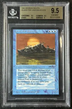 ISLAND FISH JASCONIUS BGS 9.5 1993 MAGIC THE GATHERING MTG ARABIAN NIGHTS U2 B 9 - Image 1