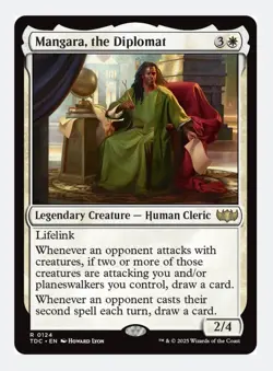 Mangara, the Diplomat | MTG Tarkir Dragonstorm | White Card Draw Cleric Lifelink - Image 1