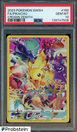 2023 Pokemon SWSH Crown Zenith #160 FA Pikachu PSA 10 GEM MINT - Image 1