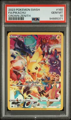 POKEMON 2023 FA/PIKACHU SWSH CROWN ZENITH #160 PSA 10 - Image 1