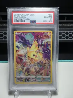 2023 Pokemon SWSH Crown Zenith #160 FA Pikachu PSA 10 GEM MINT - Image 1