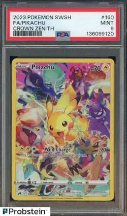 FA/Pikachu 2023 Pokemon SWSH Crown Zenith #160 PSA 9 MINT - Image 1
