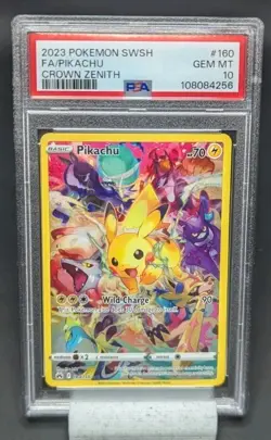 2023 Pokemon SWSH Crown Zenith #160 FA Pikachu PSA 10 GEM MINT - Image 1