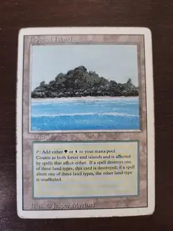 Magic the Gathering Tropical Island Land Revised Edition MP - Image 1