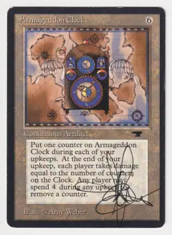 Signed Armageddon Clock HP Antiquities Artist Amy Weber 1994 MTG Magic Vintage! - Image 1