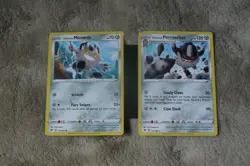 Pokemon TCG Vivid Voltage GALARIAN MEOWTH 112/185 + GALARIAN PERRSERKER 113/185 - Image 1