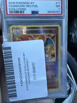 2016 Pokemon XY Charizard Reverse Foil Evolutions PSA NM7 #11 Low Pop - Image 1