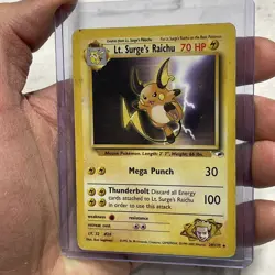 Lt. Surge's Raichu - 28/132 - Pokemon Gym Heroes Unlimited Rare Card WOTC MP Vtg - Image 2