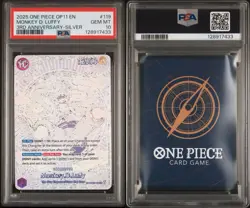 2025 ONE PIECE OP11 MONKEY D LUFFY 3RD ANNIVERSARY SILVER OP05-119 PSA 10 - Image 2