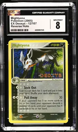 CGC 8 NM/MINT Mightyena 2005 EX Deoxys 12/107 Reverse Holo Stamped Pokemon Card - Image 1