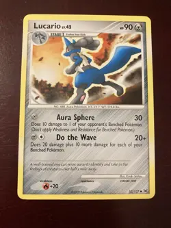 Lucario 53/127 Platinum Regular Uncommon 2009 English Pokemon TCG Card - Image 1