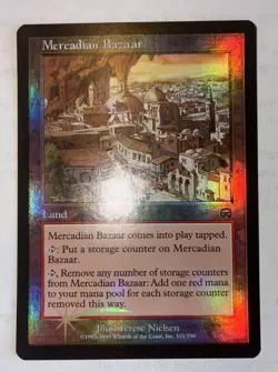 Mercadian Bazaar Mercadian Masques Foil Near Mint 1999 Vintage MTG Magic Card - Image 1