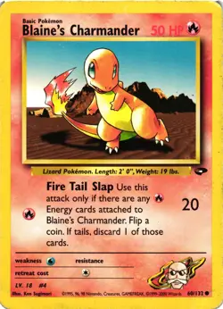 Pokemon TCG Blaine's Charmander Gym Challenge Common Card 60/132 Unlimited DMG - Image 1