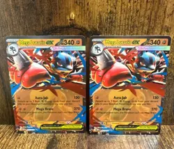 TWO!! Mega Lucario EX 077/132 Me01: Mega Evolution Holo cards Pokemon TCG - Image 1