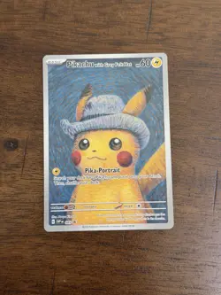 Pokemon Pikachu with Grey Felt Hat SVP 085 Van Gogh Promo Card - Image 1