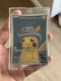 Pokemon Pikachu with Grey Felt Hat SVP 085 Van Gogh Promo Card - Image 3