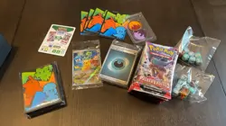 Multiple ETB Contents: No Promos, No Packs, Energy cards, Sleeves, dice, coins - Image 1