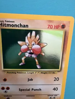 Pokemon TCG Hitmonchan Holo Rare Card Base Set 7/102 LP Condition - Image 5