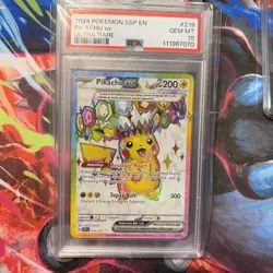 🔥 PSA 10 GEM MINT Pikachu ex Ultra Rare 219/191 Surging Sparks Pokemon TCG 🔥 - Image 1