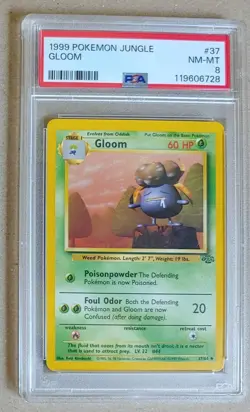 1999 Pokemon Jungle Gloom #37 PSA 8 - Image 1