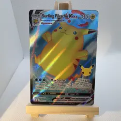 Pokemon Surfing Pikachu VMAX Ultra Rare Full Art Holo 009/025 Celebrations TCG - Image 1