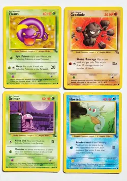 FOSSIL COMPLETE Common Set Lot Unlimited 1999 WOTC Vintage Pokemon NM/Near MINT - Image 2