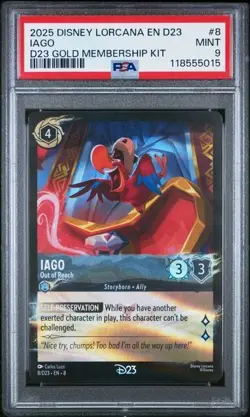2025 DISNEY LORCANA EN D23 GOLD MEMBERSHIP PROMO #8 IAGO PSA 9 - Image 1