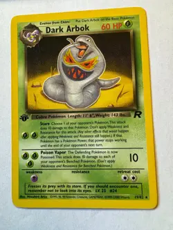 Pokemon Card - Dark Arbok Team Rocket 19/82 Rare 1st Edition Pre0owned - Image 1