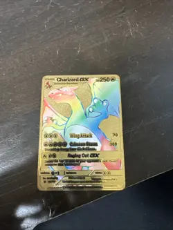 Charizard GX 150/147 Rare Rainbow Gold Metal Pokemon Card - Image 1