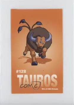 Tauros Sandylion Pokemon Sticker Cards #128 1999 - Image 1