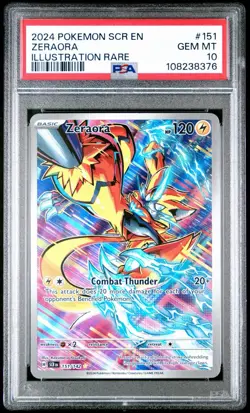 2024 POKEMON SCR EN-STELLAR CROWN ILLUSTRATION RARE #151 ZERAORA PSA 10 - Image 1