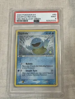2004 POKEMON EX FIRE RED & LEAF GREEN #83 SQUIRTLE-REVERSE FOIL PSA 9 - Image 1