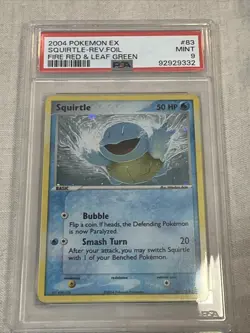 2004 POKEMON EX FIRE RED & LEAF GREEN #83 SQUIRTLE-REVERSE FOIL PSA 9 - Image 2