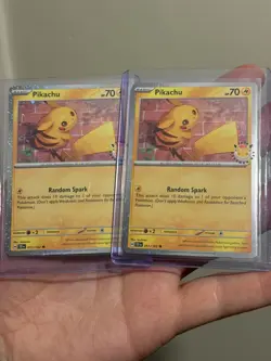 2 X Pokemon Pikachu 30th Anniversary Celebrations Holo Card 051/162 and Coin - Image 3