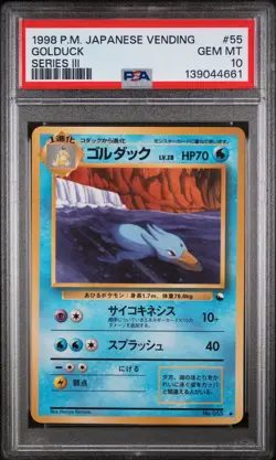 1998 Pokemon Japanese Vending Series III 3 #55 Golduck PSA 10 - Image 1