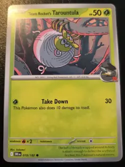 Team Rocket's Tarountula 019/182 Common Scarlet & Violet Destined Rivals Pokemon - Image 1