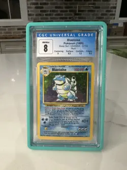 1999 POKEMON SPANISH BASE SET HOLO #2/102 BLASTOISE CGC 8 Blue Label! - Image 2