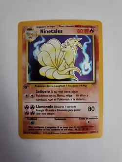 Pokemon Base Set Rare Holo Ninetales 12/102 Spanish - Image 1